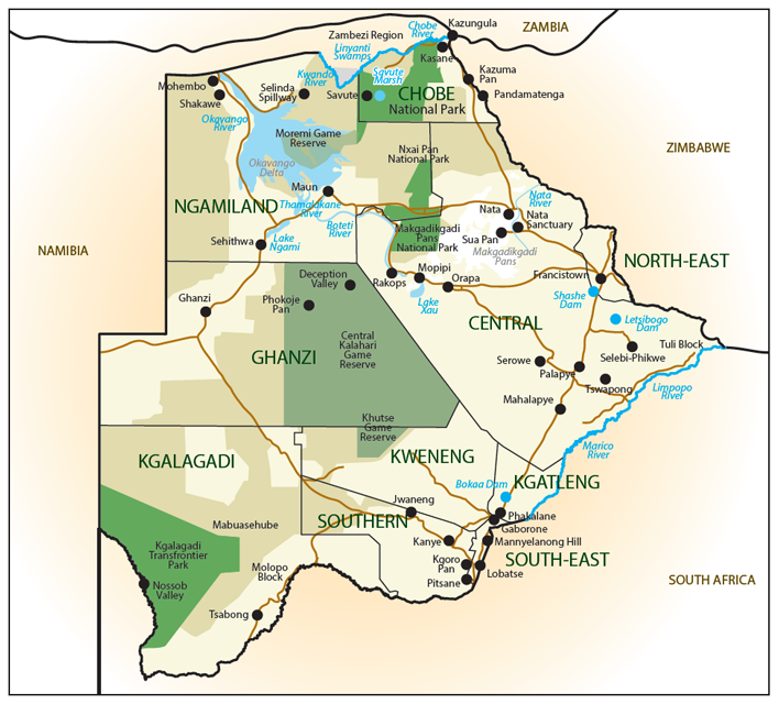 Map of Botswana