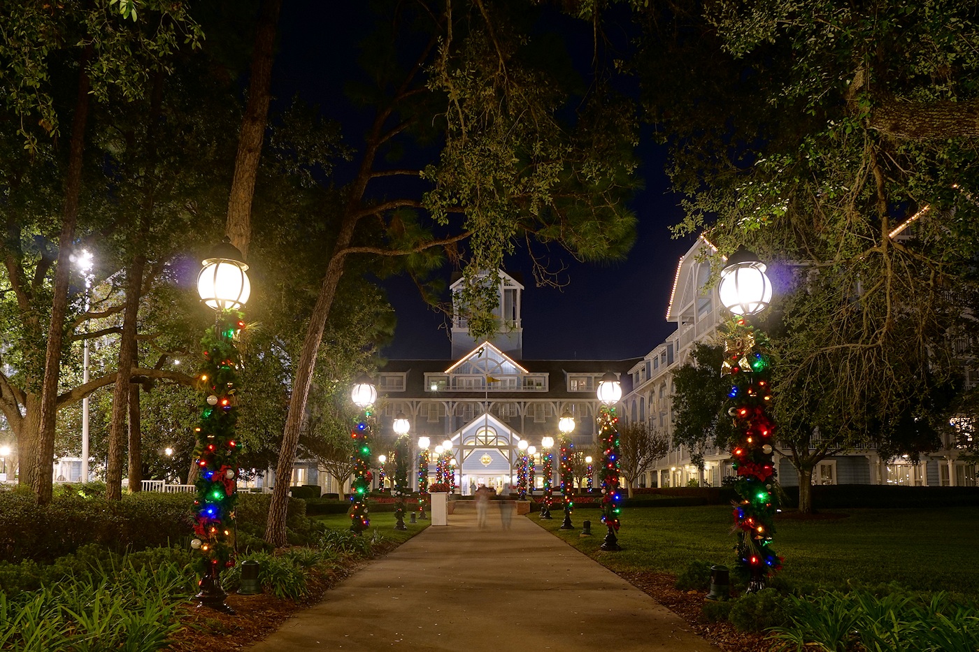 Beach Club Resort Christmas at night