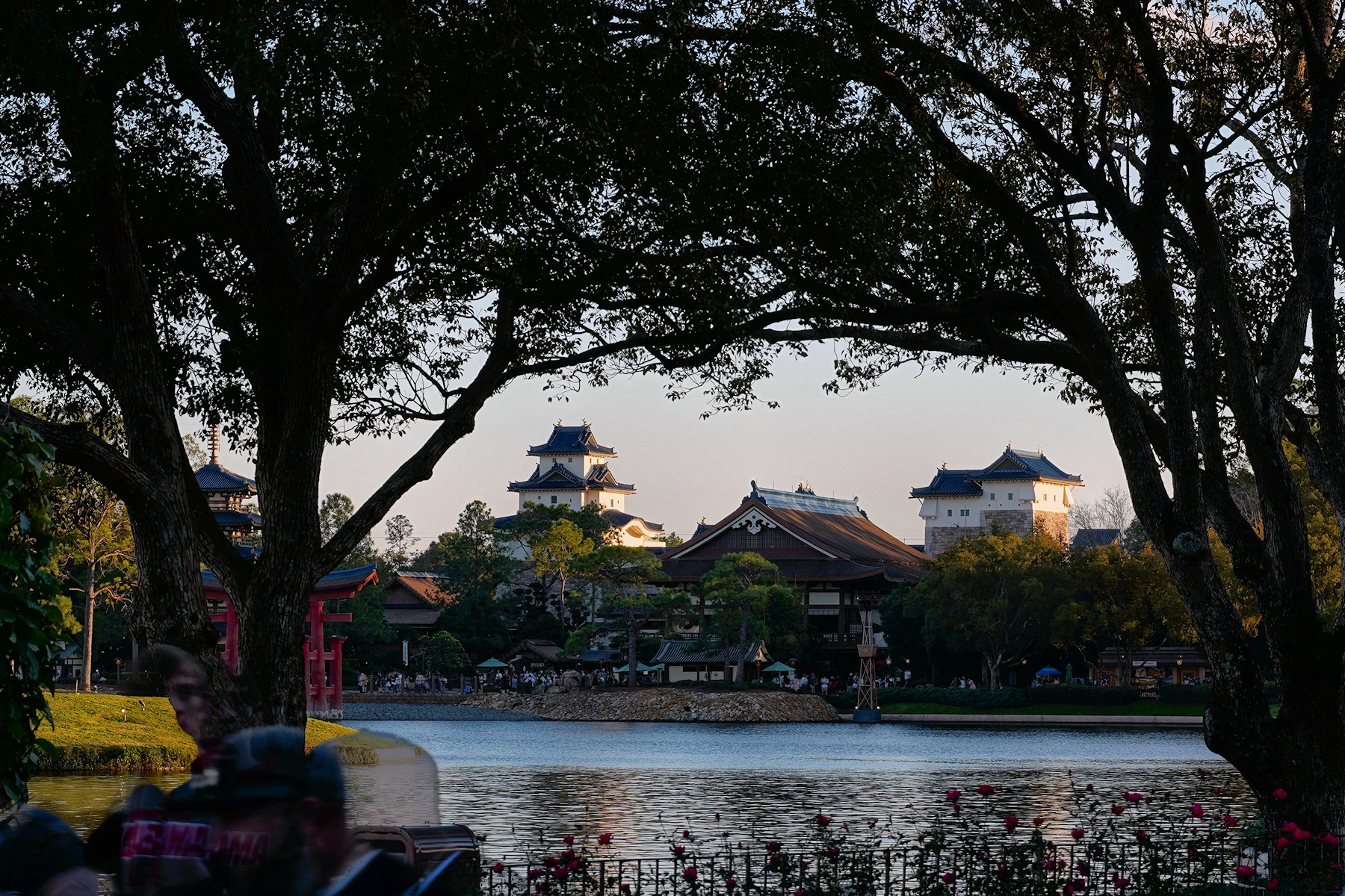 Japan pavilion through the trees