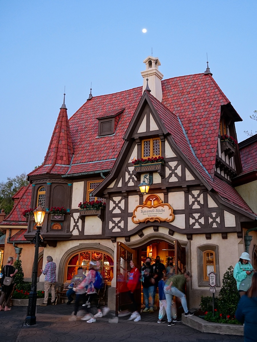 Germany pavilion candy shop around sunset