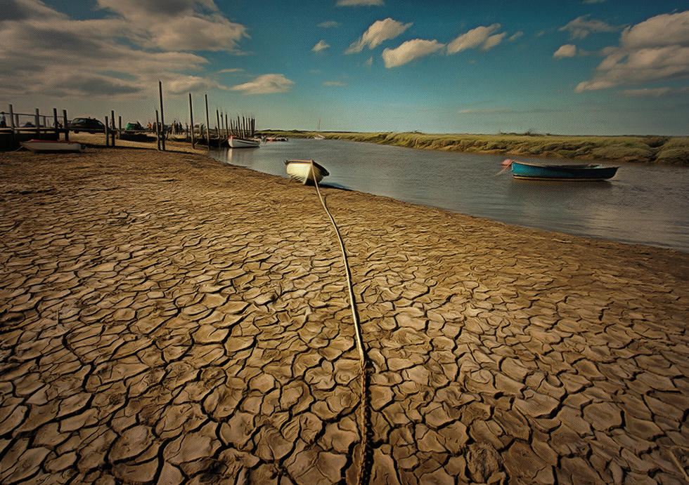 Photo of Boat anchored on marsh inlet at Morston quay