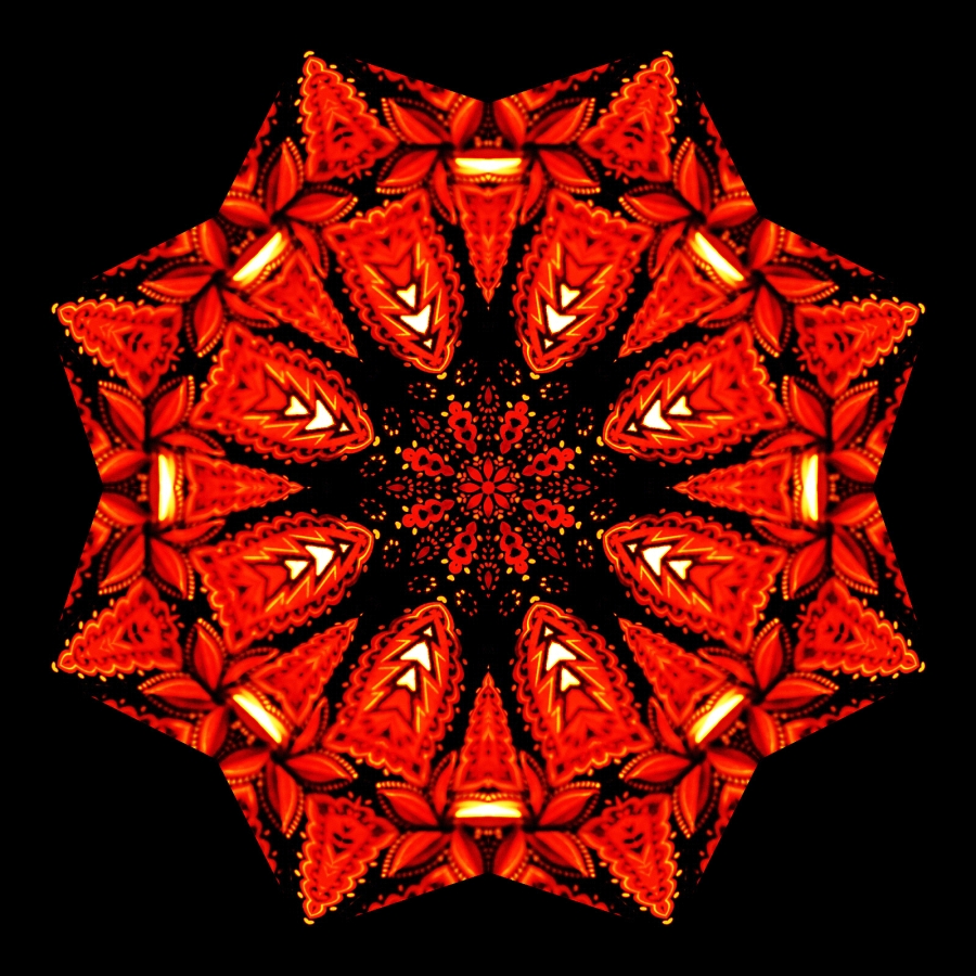 Kaleidoscope created with a lantern seen at the Christmas market in Zurich