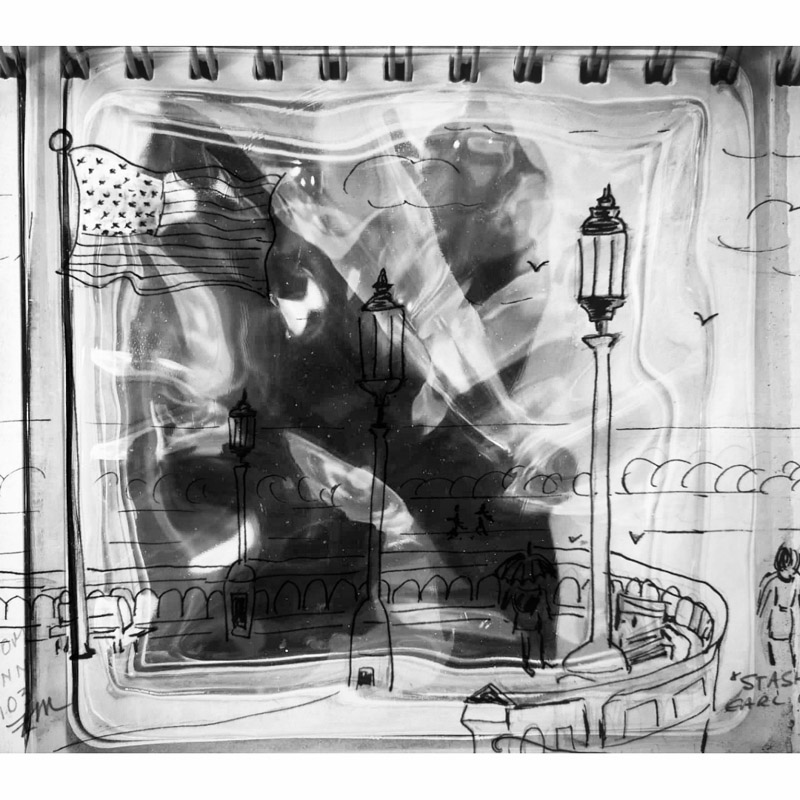 Zosia Miller Sketch Merged in Glass Block
