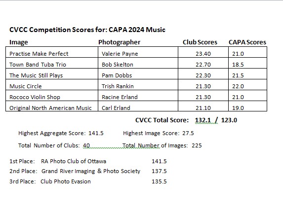 <br>SUMMARY of CVCC & CAPA Image Scores