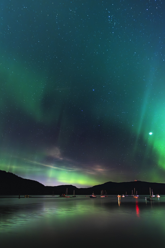 Randy Blake2025 MarchLondon Drugs Canvas PrintTheme: Beautiful Cowichan ValleyAurora over Cowichan Bay