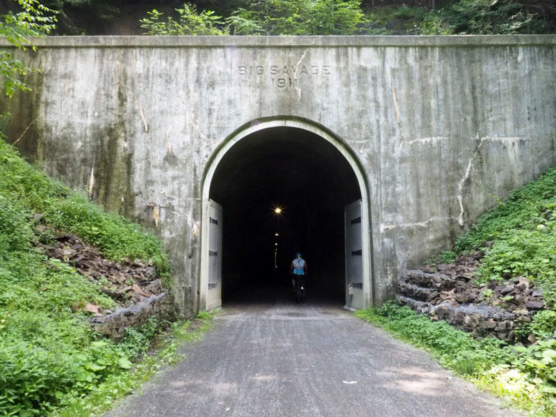 Disappearing into Big Savage Tunnel