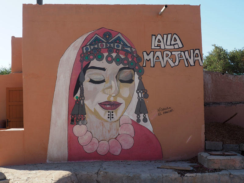 Painting on the wall at the Argan cooperative we stopped at