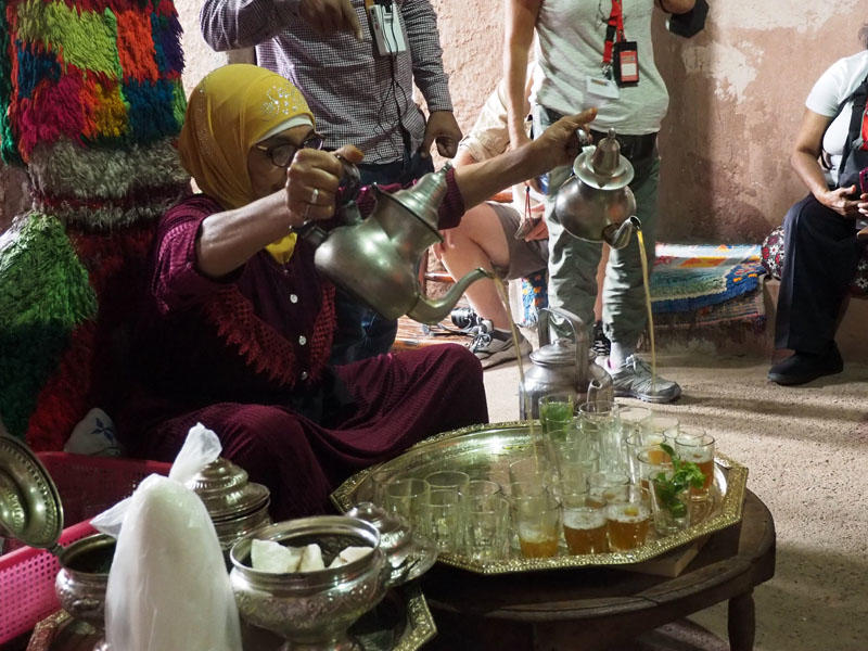 Tea ceremony in Berber home