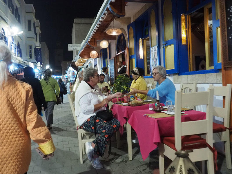 Late evening diners in the medina