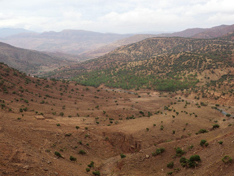 The valley when climbing the High Atlas mountains