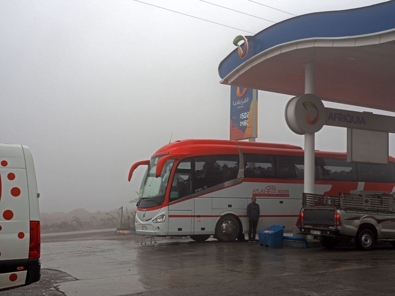 Youssef waiting with the bus
