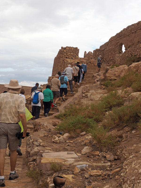 Climbing to the top of Ksar Ait Ben Haddou