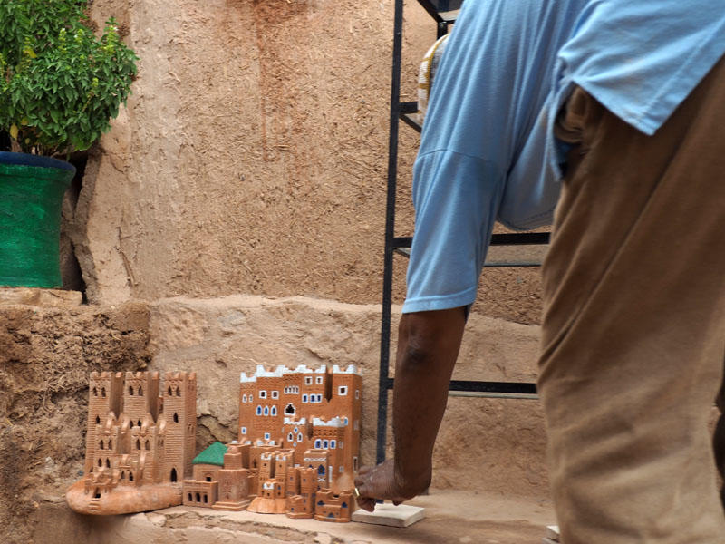 Setting up shop in Ait Ben Haddou