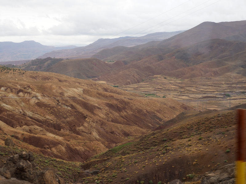 The valley when climbing the High Atlas mountains