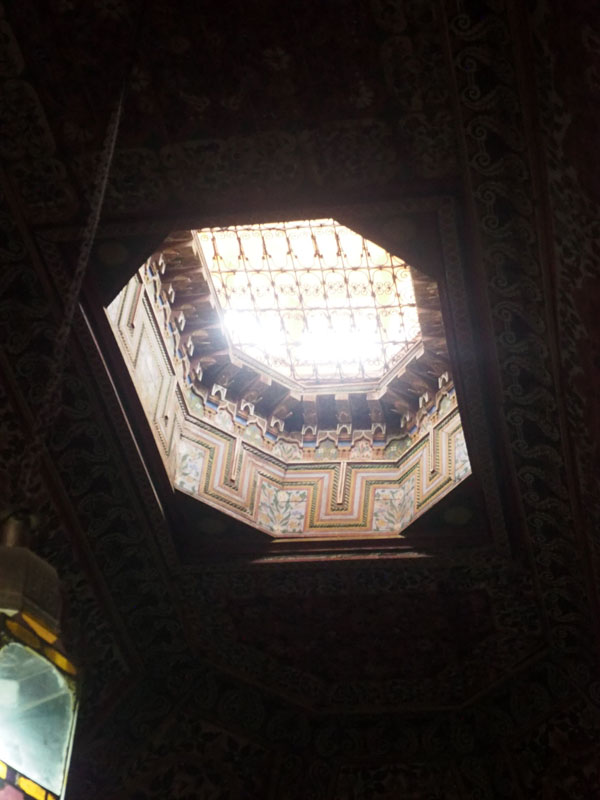 A skylight in a room in the Bahia Palace