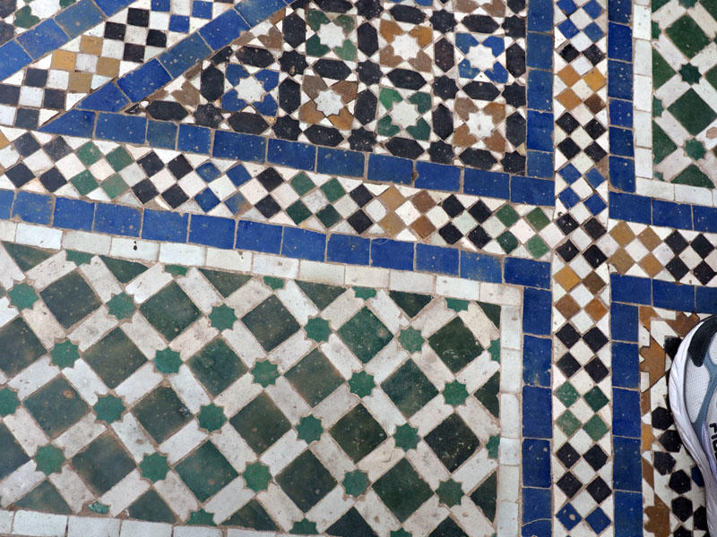 Tiles on the floor in the Bahia Palace