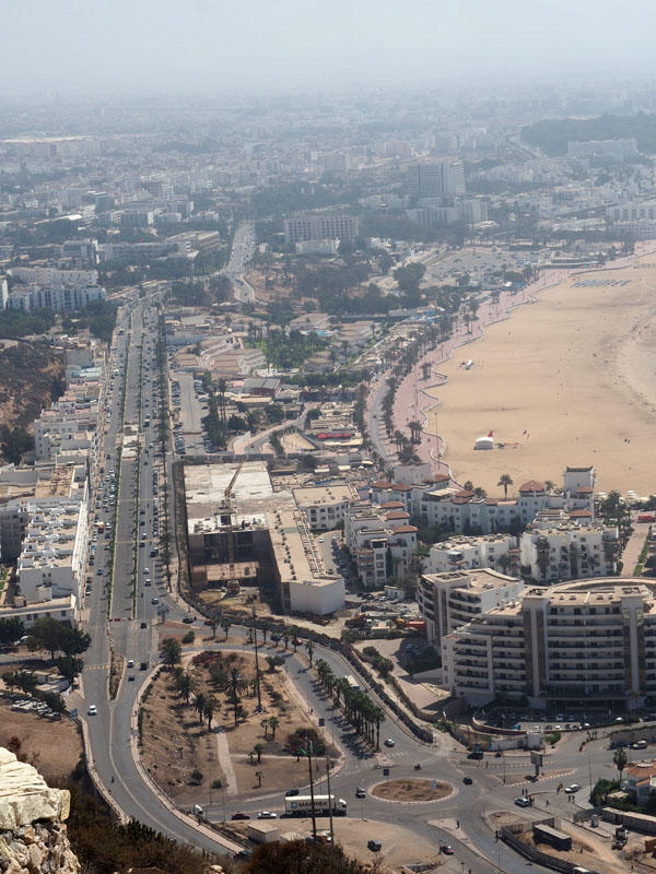 Main road in Agadir near the beach