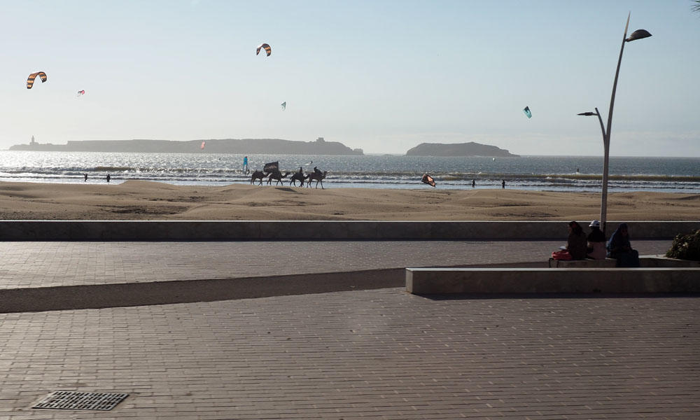 View of beach after our arrival in Essaouira