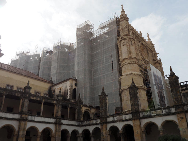 The church under repair at Convento de Cristo