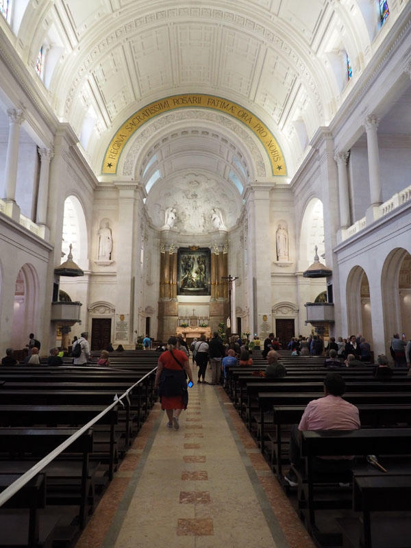 Inside the Basilica de Nossa Senhora do Rosário de Fátima