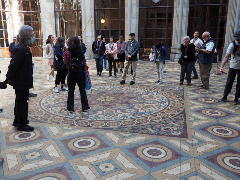 The floor design in the Hall of Nations of the Palacio Da Bolsa