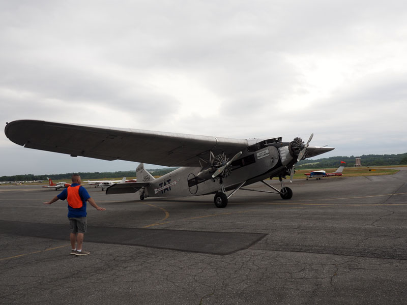Ford 5-AT-B Trimotor preparing to depart to its parking area