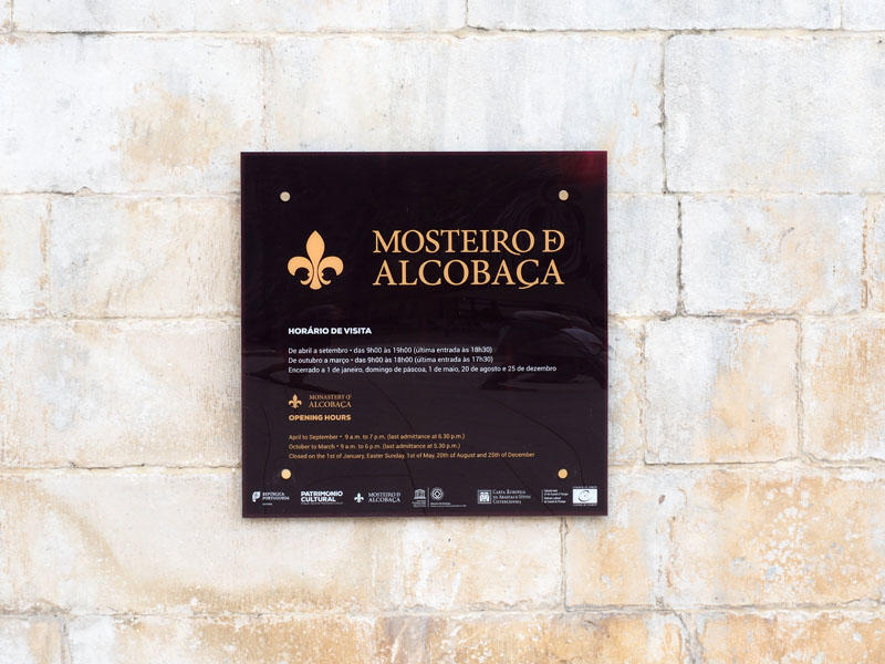 Sign for the Monastery of Alcobaca
