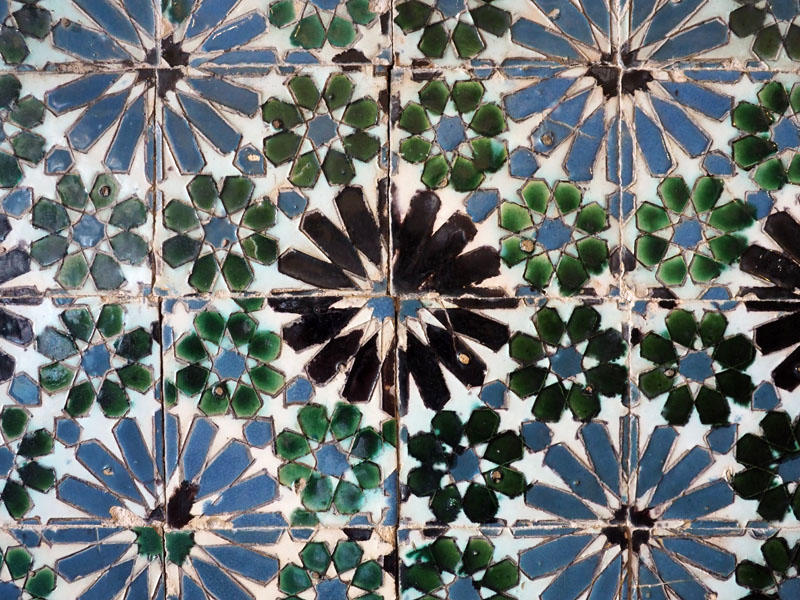 Old tiles on the wall at the Palace of Sintra