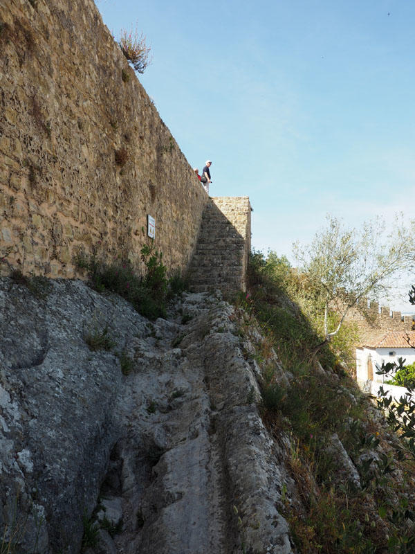 Climb up to the wall of Castelo de Obidos