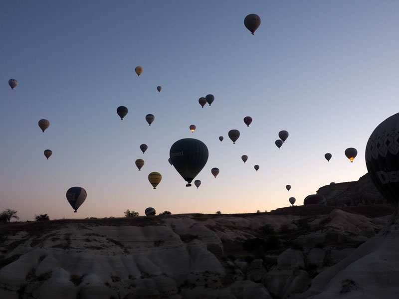Early morning in the skies above Cappadocia