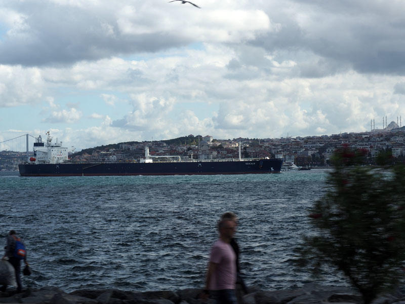 The Bosporus Strait before it opensup  into the Marmara Sea