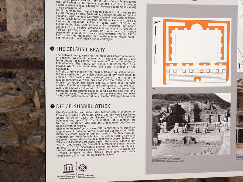 Signage for the Celsus Library
