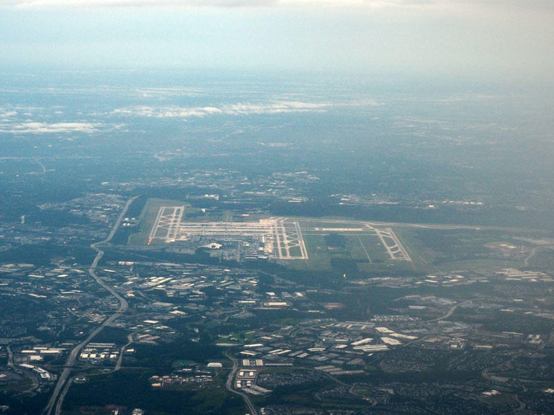 Dulles airport after takeoff