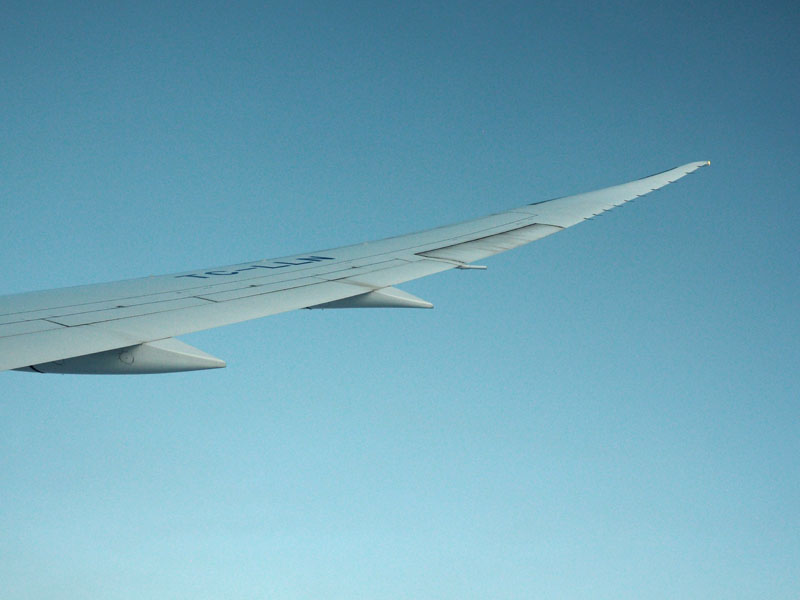 The wing of the B787-9 aircraft
