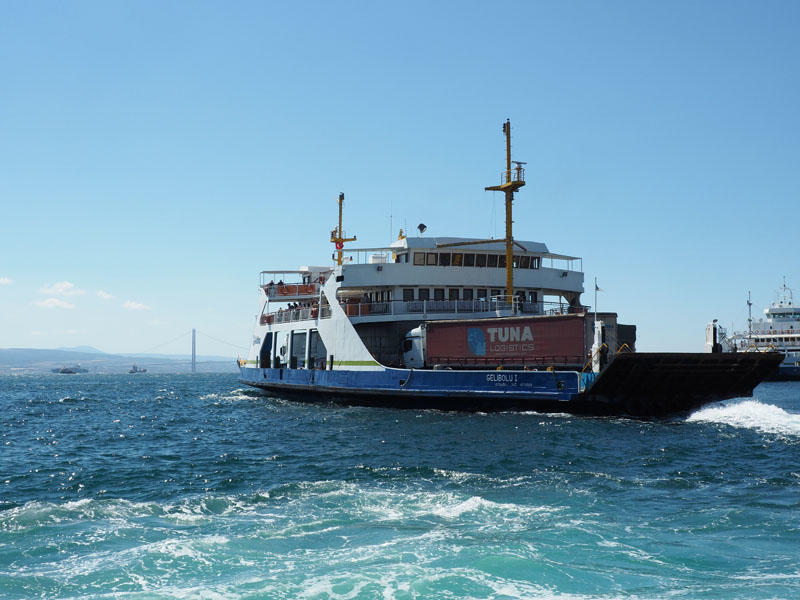 Ferry boat departing Gelibolu