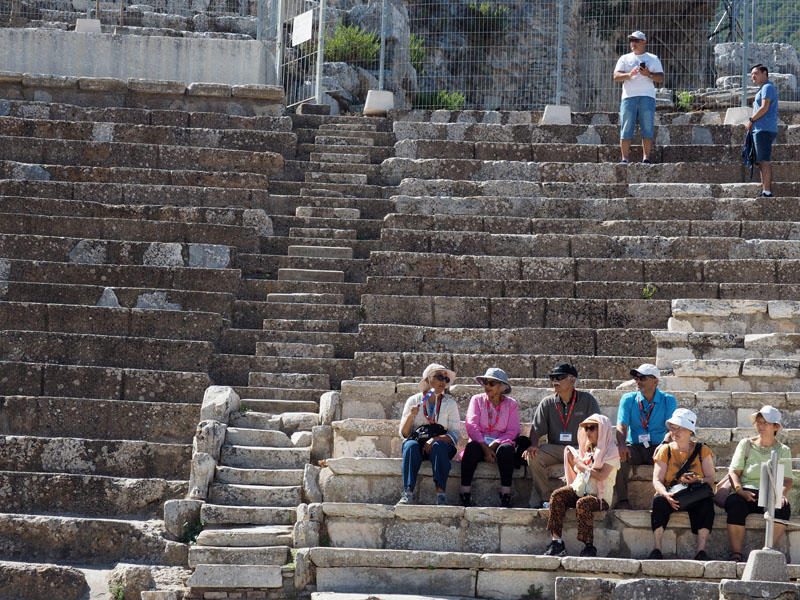 In the amphiteater at Ephesus
