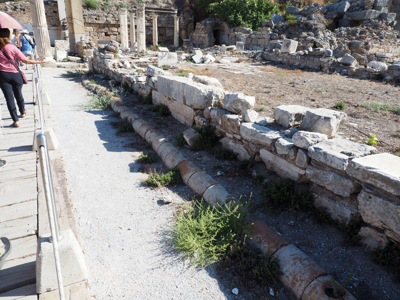 Original water pipes at the ruins