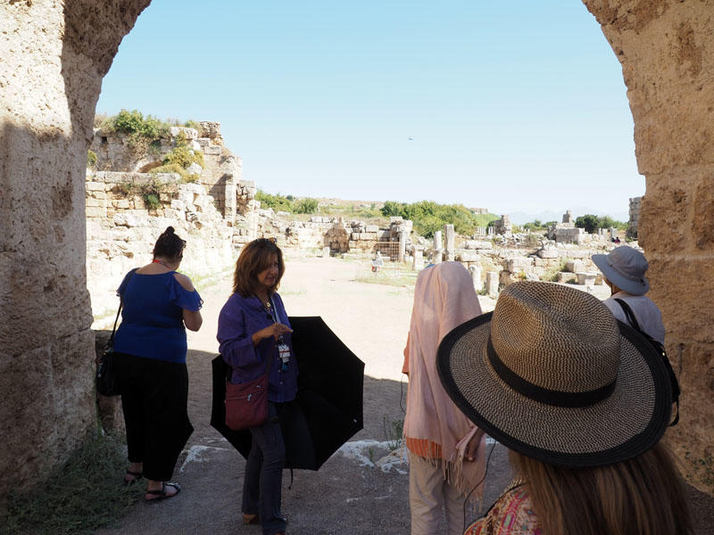 Exiting the roman baths to the Palaestra