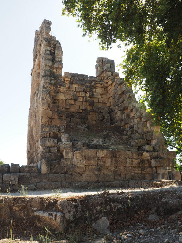 The remains of the tower beyond the Roman Gate