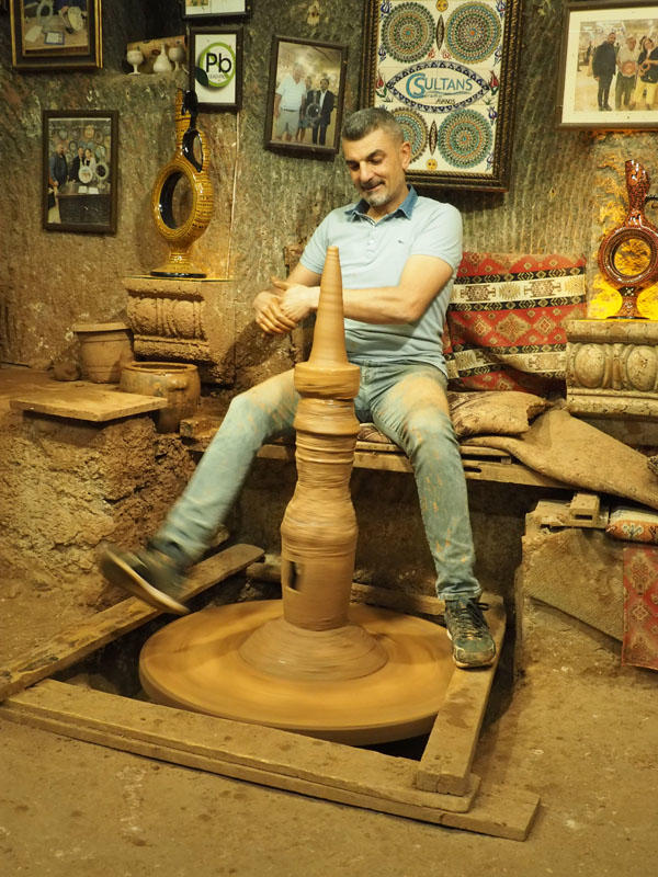 Kicking wheel pottery