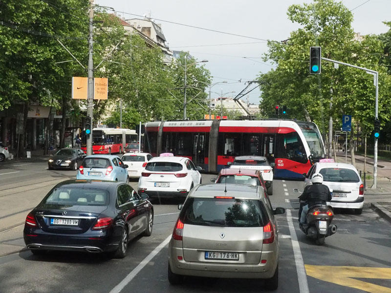 On the bus in Belgrade