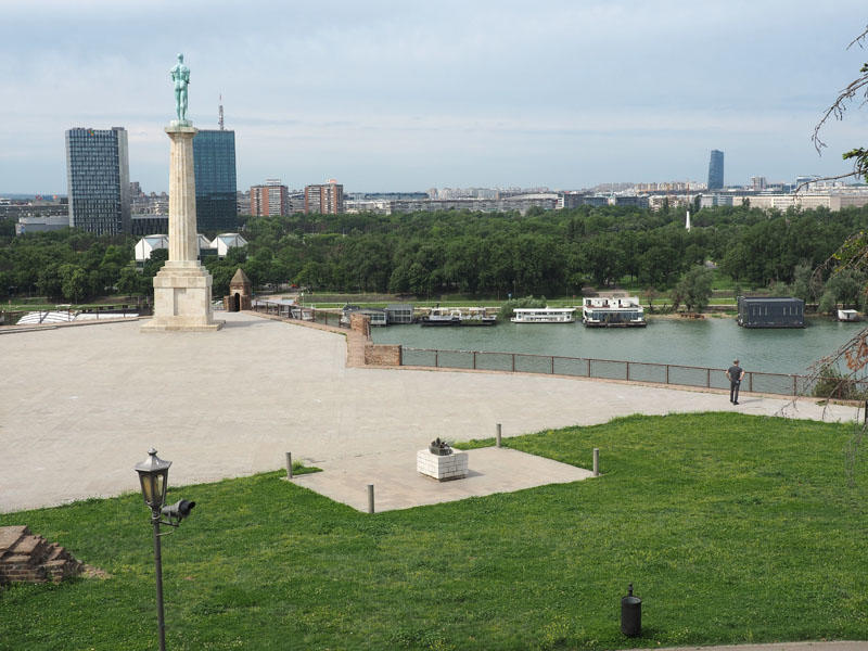 Statue of The Victor overlooking the Seva River