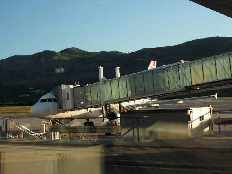 As the sun rises at Dubrovnik airport