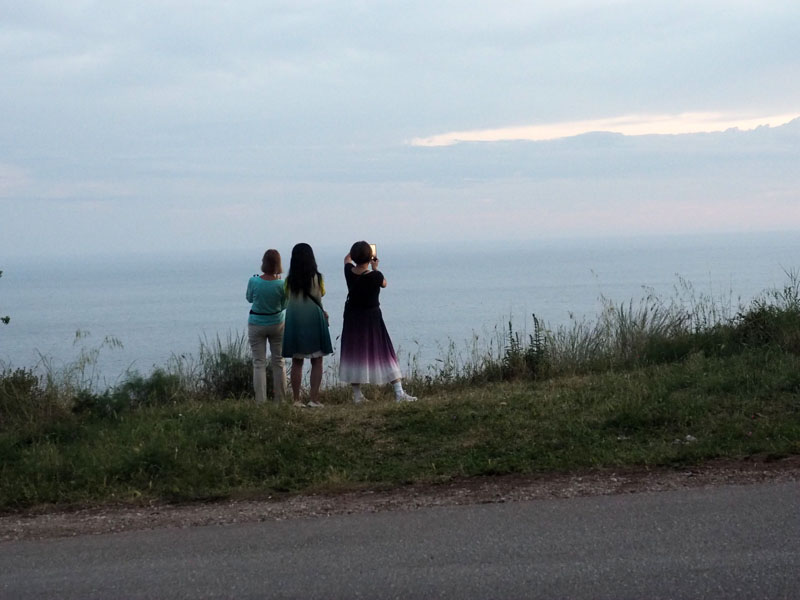 Taking pictures after the farewell dinner