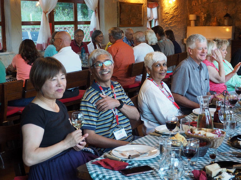 At the farewell dinner