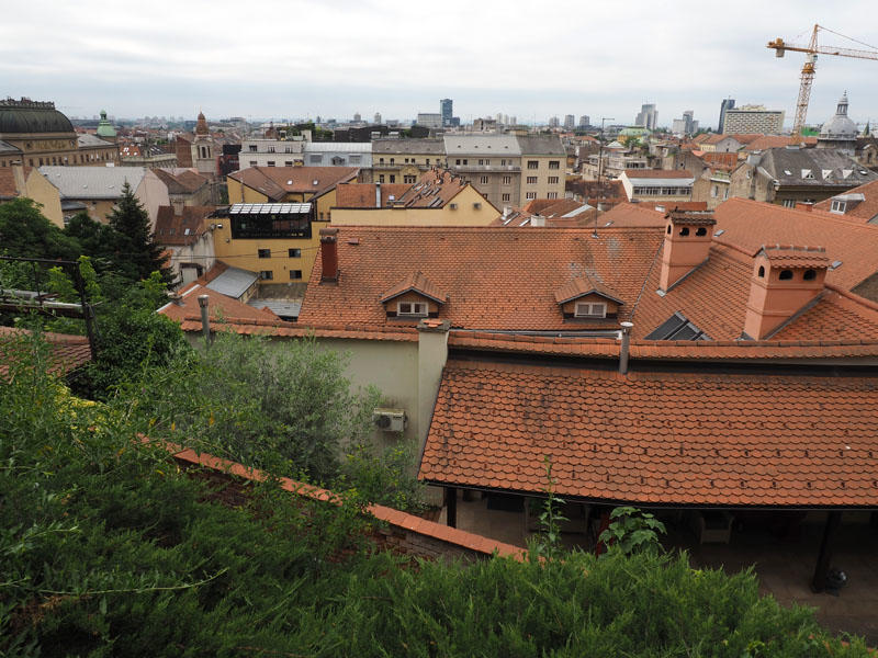 Overlooking a lower section of town
