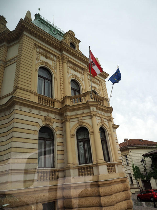The Austrian Embassy seen from the bus
