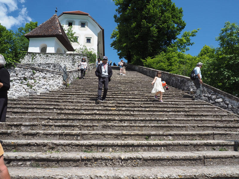 Steps from the level of the Church of the Mother of God to the water