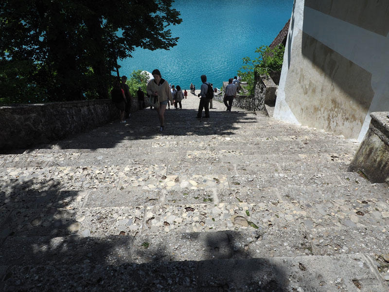 Steps from the level of the Church of the Mother of God to the water