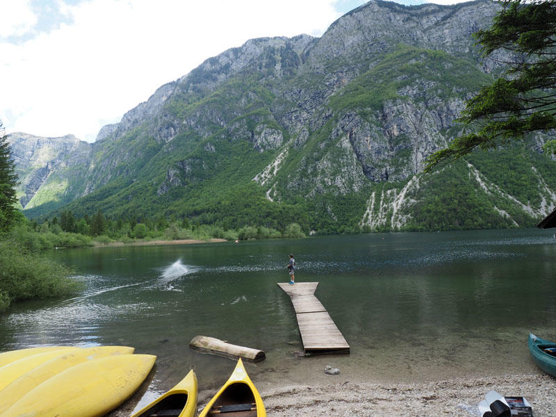 On the shoreline of Lake Bohinj